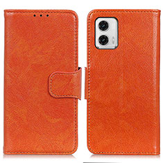 Coque Portefeuille Livre Cuir Etui Clapet N05P pour Motorola Moto G73 5G Orange