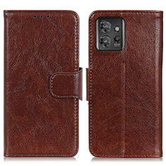 Coque Portefeuille Livre Cuir Etui Clapet N05P pour Motorola ThinkPhone 5G Marron