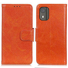 Coque Portefeuille Livre Cuir Etui Clapet N05P pour Nokia C02 Orange