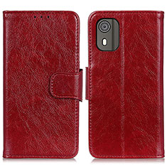 Coque Portefeuille Livre Cuir Etui Clapet N05P pour Nokia C02 Rouge