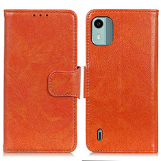 Coque Portefeuille Livre Cuir Etui Clapet N05P pour Nokia C12 Orange