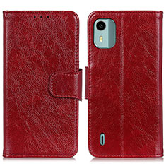 Coque Portefeuille Livre Cuir Etui Clapet N05P pour Nokia C12 Plus Rouge