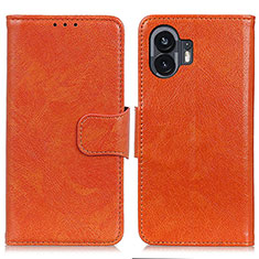 Coque Portefeuille Livre Cuir Etui Clapet N05P pour Nothing Phone 2 Orange