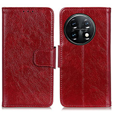 Coque Portefeuille Livre Cuir Etui Clapet N05P pour OnePlus 11 5G Rouge