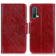 Coque Portefeuille Livre Cuir Etui Clapet N05P pour OnePlus Nord CE 5G Rouge