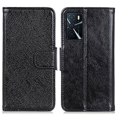 Coque Portefeuille Livre Cuir Etui Clapet N05P pour Oppo A16s Noir