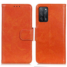 Coque Portefeuille Livre Cuir Etui Clapet N05P pour Oppo A53s 5G Orange