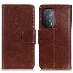 Coque Portefeuille Livre Cuir Etui Clapet N05P pour Oppo A54 5G Marron