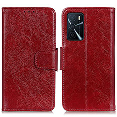 Coque Portefeuille Livre Cuir Etui Clapet N05P pour Oppo A54s Rouge