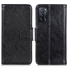 Coque Portefeuille Livre Cuir Etui Clapet N05P pour Oppo A55 5G Noir