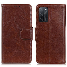 Coque Portefeuille Livre Cuir Etui Clapet N05P pour Oppo A56 5G Marron