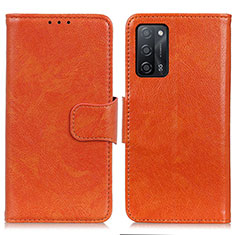 Coque Portefeuille Livre Cuir Etui Clapet N05P pour Oppo A56 5G Orange