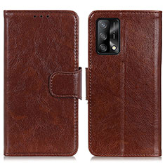 Coque Portefeuille Livre Cuir Etui Clapet N05P pour Oppo A74 4G Marron