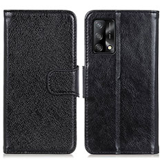 Coque Portefeuille Livre Cuir Etui Clapet N05P pour Oppo A74 4G Noir