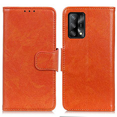 Coque Portefeuille Livre Cuir Etui Clapet N05P pour Oppo A74 4G Orange