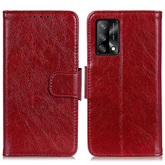 Coque Portefeuille Livre Cuir Etui Clapet N05P pour Oppo A74 4G Rouge