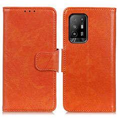 Coque Portefeuille Livre Cuir Etui Clapet N05P pour Oppo A94 5G Orange