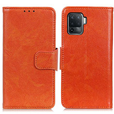 Coque Portefeuille Livre Cuir Etui Clapet N05P pour Oppo F19 Pro Orange