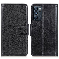 Coque Portefeuille Livre Cuir Etui Clapet N05P pour Oppo Reno6 5G Noir