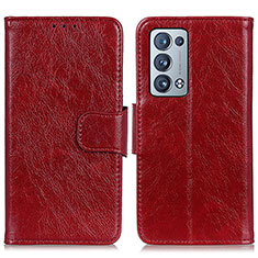 Coque Portefeuille Livre Cuir Etui Clapet N05P pour Oppo Reno6 Pro 5G Rouge