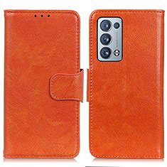 Coque Portefeuille Livre Cuir Etui Clapet N05P pour Oppo Reno6 Pro+ Plus 5G Orange