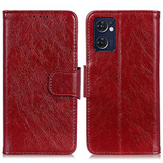 Coque Portefeuille Livre Cuir Etui Clapet N05P pour Oppo Reno7 5G Rouge