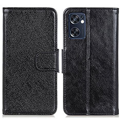 Coque Portefeuille Livre Cuir Etui Clapet N05P pour Oppo Reno7 SE 5G Noir