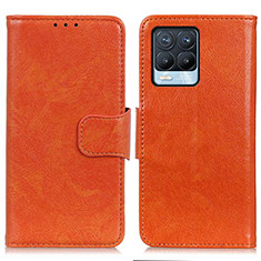 Coque Portefeuille Livre Cuir Etui Clapet N05P pour Realme 8 4G Orange