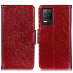 Coque Portefeuille Livre Cuir Etui Clapet N05P pour Realme 8 5G Rouge