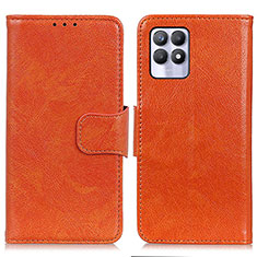 Coque Portefeuille Livre Cuir Etui Clapet N05P pour Realme 8i Orange