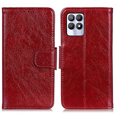 Coque Portefeuille Livre Cuir Etui Clapet N05P pour Realme 8i Rouge