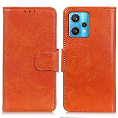 Coque Portefeuille Livre Cuir Etui Clapet N05P pour Realme 9 4G Orange