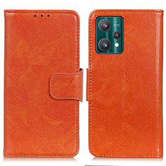 Coque Portefeuille Livre Cuir Etui Clapet N05P pour Realme 9 5G Orange