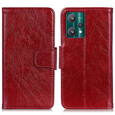 Coque Portefeuille Livre Cuir Etui Clapet N05P pour Realme 9 5G Rouge