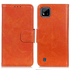 Coque Portefeuille Livre Cuir Etui Clapet N05P pour Realme C20 Orange