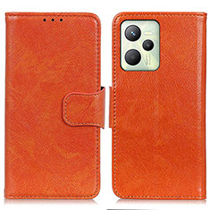 Coque Portefeuille Livre Cuir Etui Clapet N05P pour Realme C35 Orange