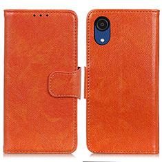 Coque Portefeuille Livre Cuir Etui Clapet N05P pour Samsung Galaxy A03 Core Orange