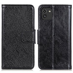 Coque Portefeuille Livre Cuir Etui Clapet N05P pour Samsung Galaxy A03 Noir