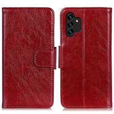 Coque Portefeuille Livre Cuir Etui Clapet N05P pour Samsung Galaxy A13 4G Rouge