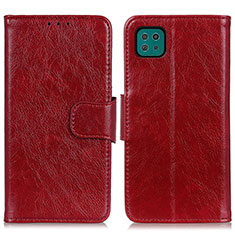 Coque Portefeuille Livre Cuir Etui Clapet N05P pour Samsung Galaxy A22 5G Rouge