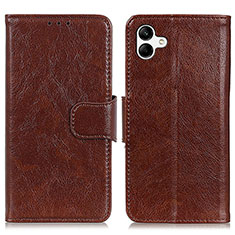 Coque Portefeuille Livre Cuir Etui Clapet N05P pour Samsung Galaxy M04 Marron