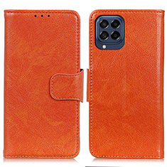 Coque Portefeuille Livre Cuir Etui Clapet N05P pour Samsung Galaxy M53 5G Orange