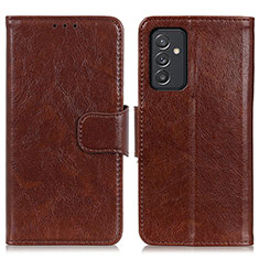 Coque Portefeuille Livre Cuir Etui Clapet N05P pour Samsung Galaxy Quantum2 5G Marron