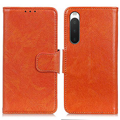 Coque Portefeuille Livre Cuir Etui Clapet N05P pour Sony Xperia 10 IV SO-52C Orange