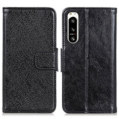 Coque Portefeuille Livre Cuir Etui Clapet N05P pour Sony Xperia 5 IV Noir