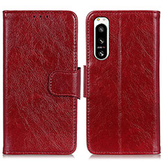 Coque Portefeuille Livre Cuir Etui Clapet N05P pour Sony Xperia 5 IV Rouge