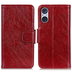 Coque Portefeuille Livre Cuir Etui Clapet N05P pour Sony Xperia 5 V Rouge