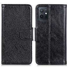 Coque Portefeuille Livre Cuir Etui Clapet N05P pour Vivo T1 5G India Noir