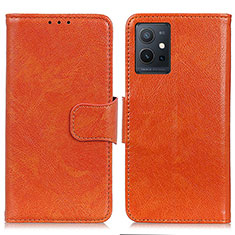 Coque Portefeuille Livre Cuir Etui Clapet N05P pour Vivo T1 5G India Orange