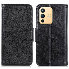 Coque Portefeuille Livre Cuir Etui Clapet N05P pour Vivo V23 5G Noir